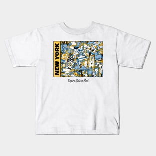 New York empire state of mind doodle pattern Kids T-Shirt